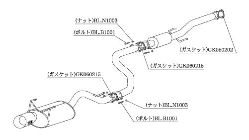 柿本改 Kakimoto.R インテグラ セダン(4ドア) E-DB8 1993/5〜1999/7 【HS306】 マフラー カキモト カキモト カキモトR