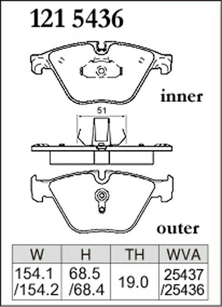 DIXCEL ブレーキパッド Mタイプ BMW F12(カブリオレ) LW30 2015/07〜 フロント左右セット 1215436
