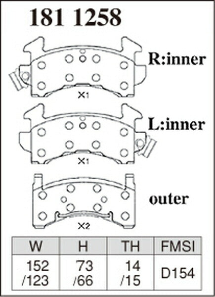 DIXCEL ブレーキパッド Zタイプ CHEVROLET カマロ CF25B 1988〜1993 フロント左右セット 1811258