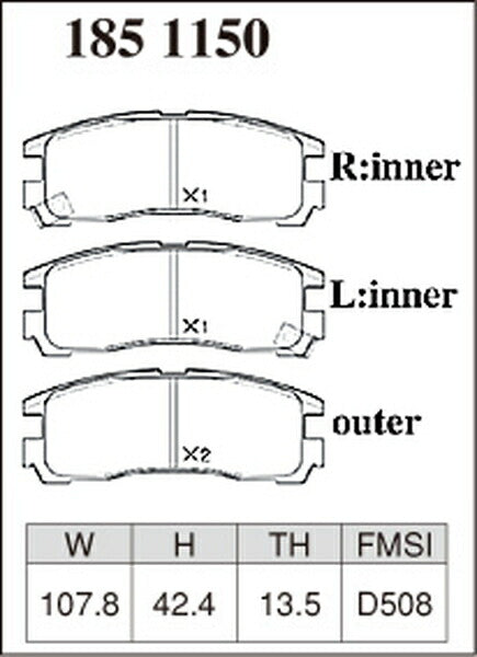 DIXCEL ブレーキパッド Zタイプ CADILLAC セビル AK34K/AK34J 1994〜1996 リア左右セット 1851150