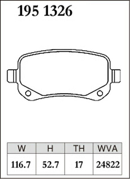 DIXCEL ブレーキパッド Mタイプ CHRYSLER グランドボイジャー RT38 2008/05〜2011 リア左右セット 1951326