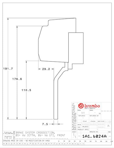 brembo GT-KIT VOLKSWAGEN ゴルフVI 2008〜2012 1A1.6024A/1A2.6024A