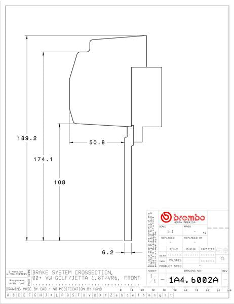 brembo GT-KIT VOLKSWAGEN ビートル 2000〜2006 1A4.6002A
