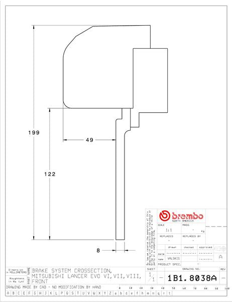 brembo GT-KIT ミツビシ ランサーエボリューションVI/VII/VIII/IX 1999〜2007 1B1.8038A/1B2.8038A