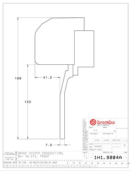 brembo GT-KIT AUDI A3 8P 2006〜2012 1H1.8004A/1H2.8004A