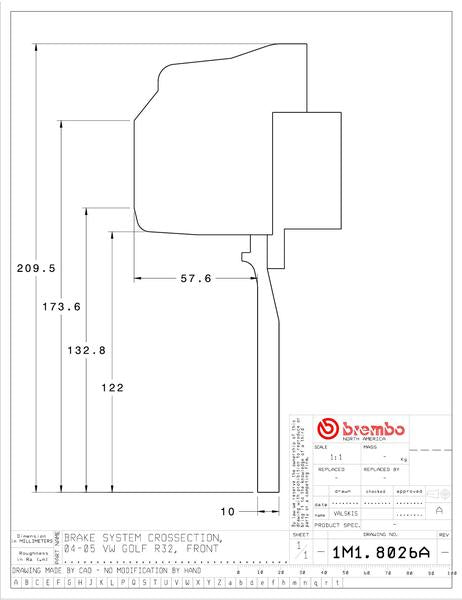 brembo GT-KIT VOLKSWAGEN ゴルフIV 2004〜2005 1M1.8026A/1M2.8026A
