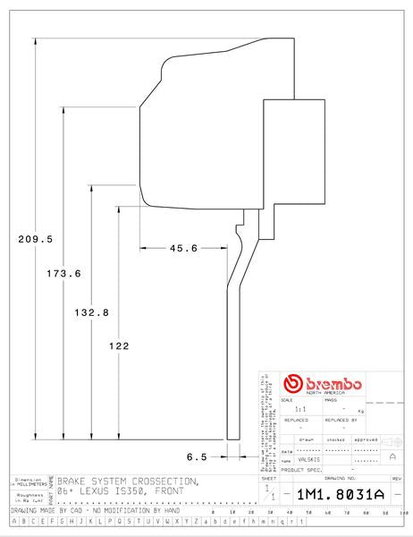 brembo GT-KIT レクサス IS250/IS350 2006〜2013 1M1.8031A/1M2.8031A