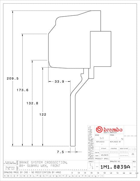 brembo GT-KIT スバル WRX 2008〜2014 1M1.8039A/1M2.8039A