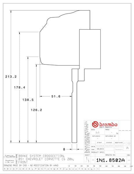 brembo GT-KIT CHEVROLET コルベット 2005〜2013 1N1.8502A/1N2.8502A