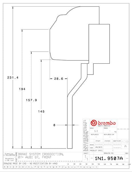 brembo GT-KIT AUDI Q7(4L) 2007〜2015 1N1.9507A/1N2.9507A