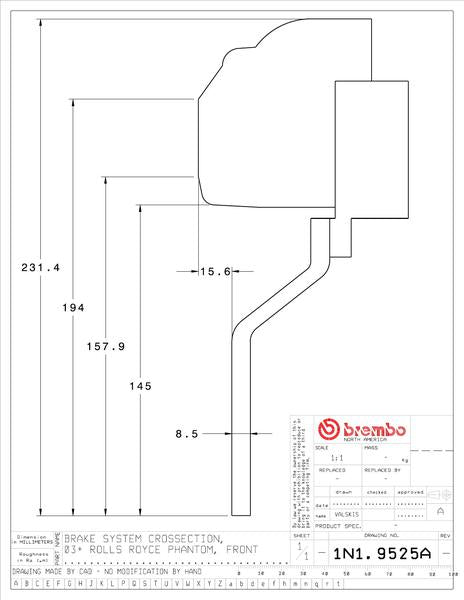 brembo GT-KIT ROLLS ROYCE ファントム 2003〜2016 1N1.9525A/1N2.9525A
