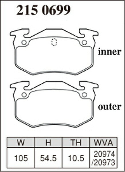 DIXCEL ブレーキパッド Zタイプ PEUGEOT 206 T16XS/T16XT/T16L4/T16RG/T1NFU 2001/09〜2007/03 リア左右セット 2150699