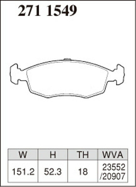 DIXCEL ブレーキパッド Xタイプ FIAT プント 188A1/188A6 2000/07〜2003 フロント左右セット 2711549