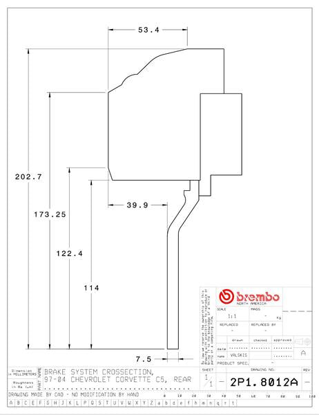 brembo GT-KIT CHEVROLET コルベット 1997〜2004 2P1.8012A/2P2.8012A