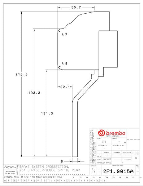 brembo GT-KIT CHRYSLER 300C 2005〜2014 2P1.9015A/2P2.9015A