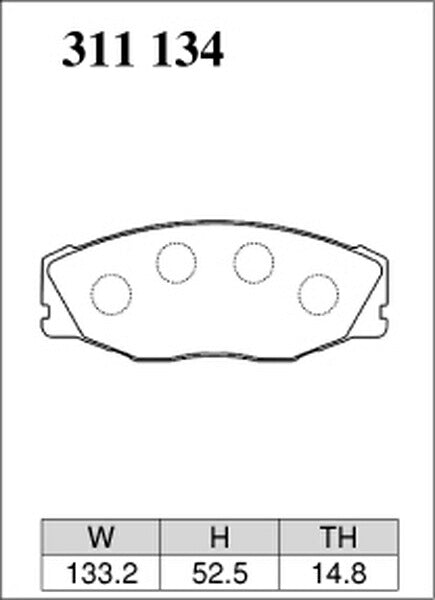 DIXCEL ブレーキパッド ECタイプ トヨタ クラウン JZS131/JZS133/JZS135 1987/09〜1999/04 フロント左右セット 311134