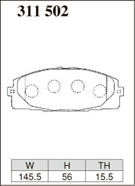 DIXCEL ブレーキパッド Zタイプ トヨタ ハイエースバン/レジアスエースバン KDH200B/KDH201B/KDH205B/KDH206B/KDH211B/KDH220B/KDH221B/KDH222B/KDH223B/KDH225B/KDH227