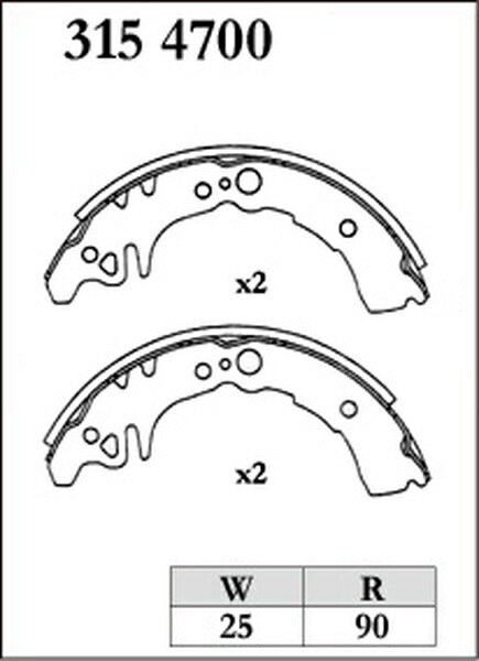 DIXCEL ブレーキシュー RGSタイプ トヨタ ヴィッツ SCP10/SCP13 1999/01〜2005/01 リア左右セット 3154700