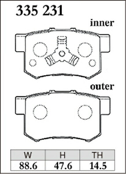 DIXCEL ブレーキパッド Mタイプ ホンダ ステップワゴン RP1/RP2/RP3/RP4 2015/04〜 リア左右セット 335231