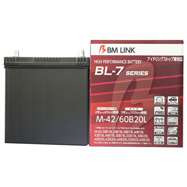 BM LINK BL-7 アイドリングストップ車対応バッテリー スバル ジャスティ DBA-M900F 2016/11 M42/60B20L