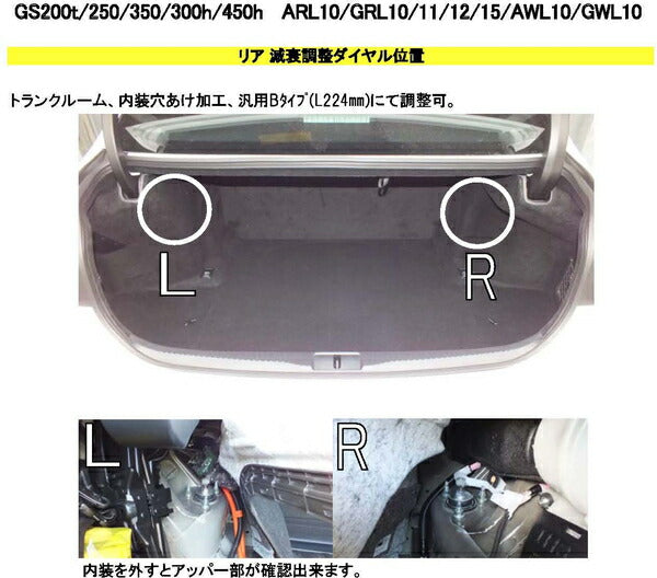 RS-R Black☆i Flexible Adjuster レクサス GS350 GRL10 2012/01〜2015/10 FA224B