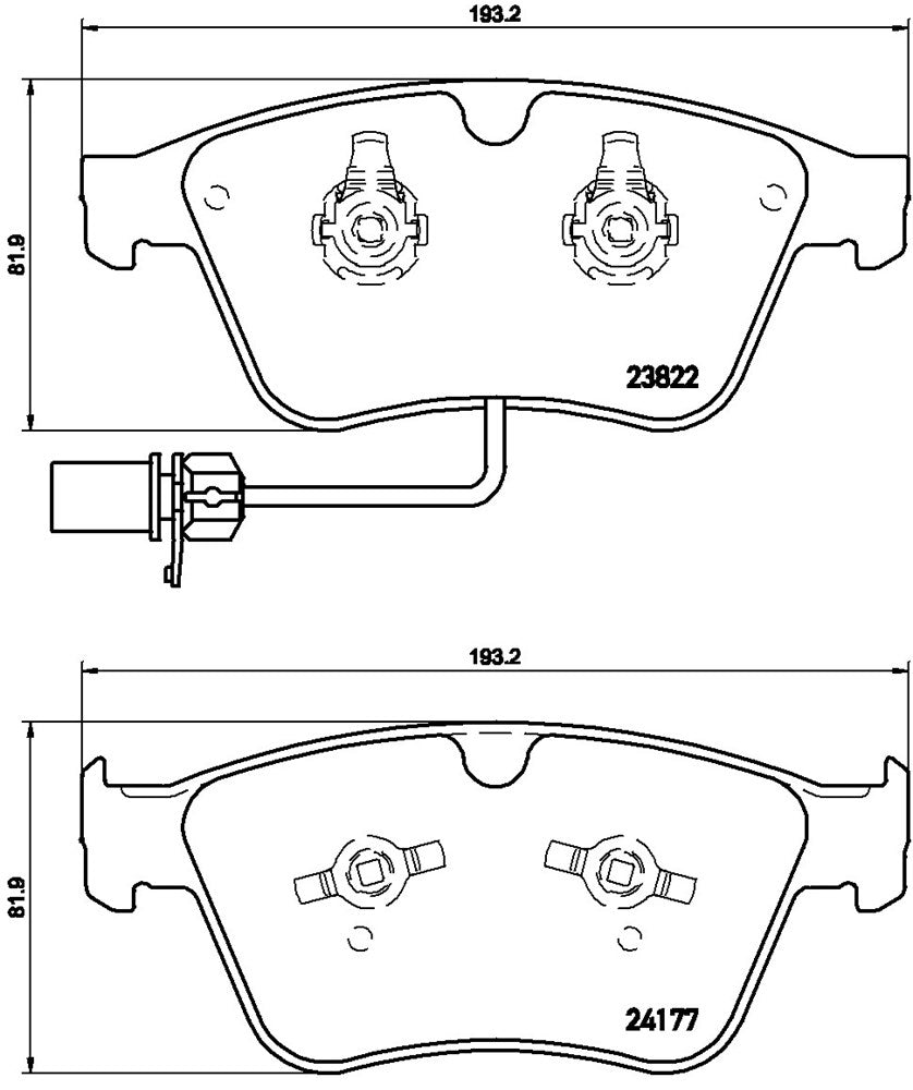 brembo BLACK PAD BENTLEY コンチネンタル BCBEB/BCBWR 2003〜2010/12 フロント左右セット P05 003