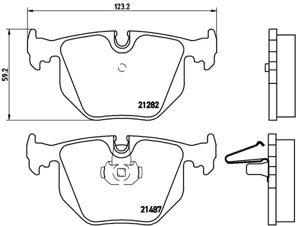 brembo BLACK PAD BMW X3 E83 PA30/PC30 2004/06〜2011/03 リア左右セット P06 044