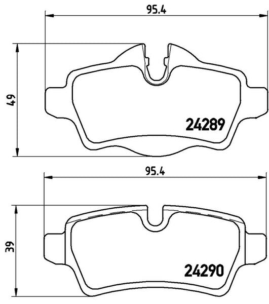 brembo XTRA PAD MINI R56 ME14/MF16 2007/02〜2010/04 リア左右セット P06 052X
