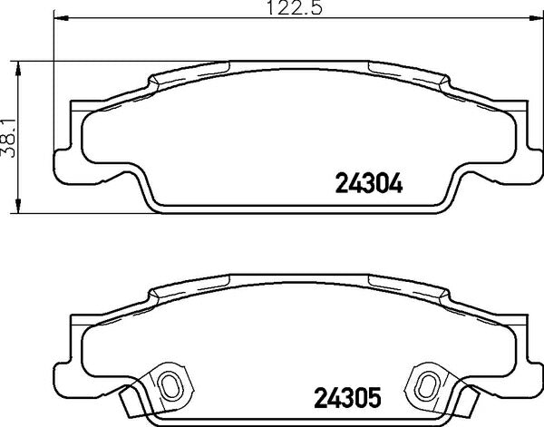brembo BLACK PAD CADILLAC CTS AD32F/AD33G 2003/03〜2007/12 リア左右セット P09 007