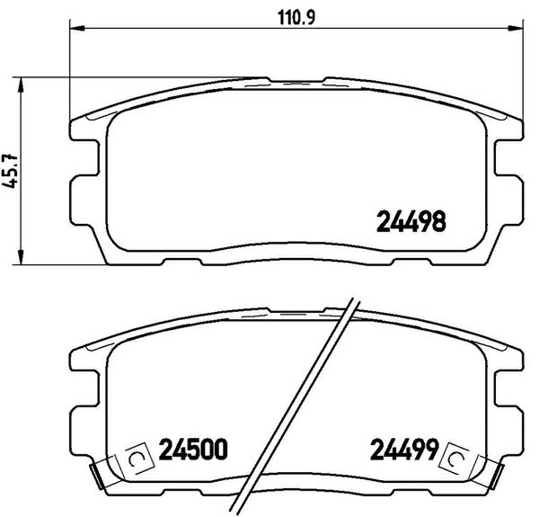 brembo BLACK PAD CHEVROLET キャプティバ 2011/07〜 リア左右セット P10 004