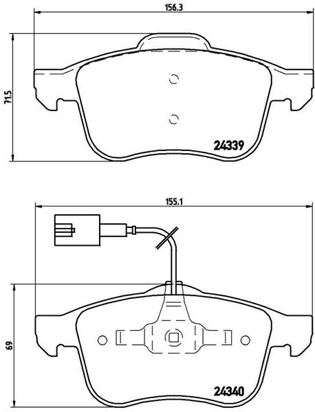 brembo BLACK PAD ALFA ROMEO 159 93922 2006/02〜 フロント左右セット P23 103