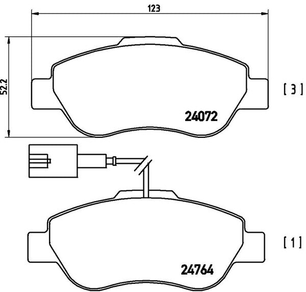 brembo BLACK PAD FIAT 500C 31212 2009/07〜2013/06 フロント左右セット P23 107