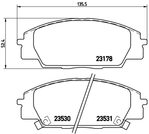 brembo BLACK PAD ホンダ トルネオ CF3 1997/09〜2002/10 フロント左右セット P28 032