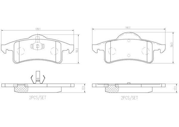 brembo CERAMIC PAD JEEP グランドチェロキー WJ40/WJ47 1999〜2005 リア左右セット P37 006N