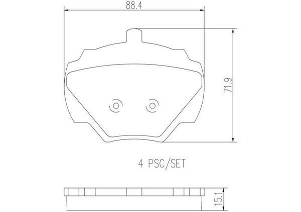 brembo CERAMIC PAD LAND ROVER レンジローバー LH36D/LH38D/LH40D 1986〜1994 リア左右セット P44 001N