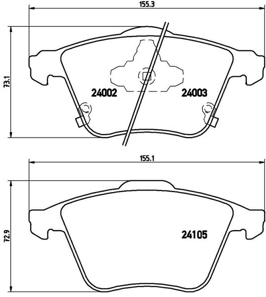 brembo BLACK PAD マツダ アテンザスポーツワゴン GY3W 2005/05〜2008/01 フロント左右セット P49 038