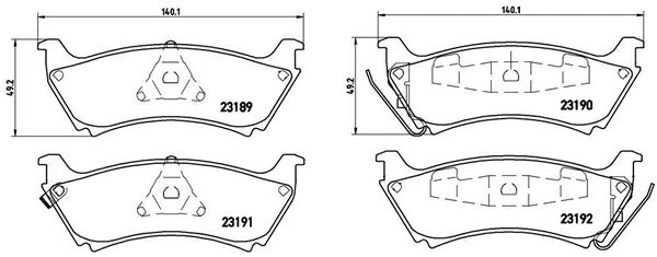 brembo BLACK PAD MERCEDES BENZ Mクラス W163 163154 1998/08〜2003/02 リア左右セット P50 040