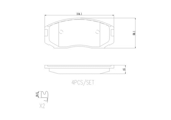 brembo CERAMIC PAD ミツビシ エテルナサヴァ E34A 1989/10〜1992/03 フロント左右セット P54 015N
