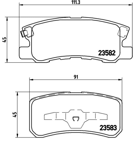 brembo BLACK PAD ミツビシ デリカD:5 CV4W 2010/01〜2011/12 リア左右セット P54 031