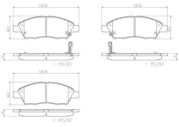 brembo CERAMIC PAD ニッサン マーチニスモS K13改 2010/07〜 フロント左右セット P56 070N