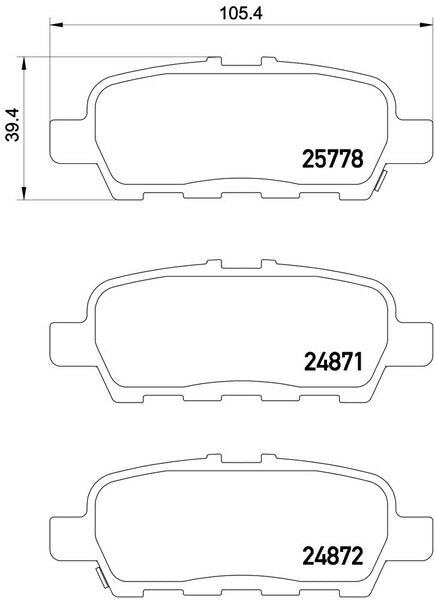 brembo BLACK PAD ニッサン スカイラインクロスオーバー J50/NJ50 2009/07〜 リア左右セット P56 087