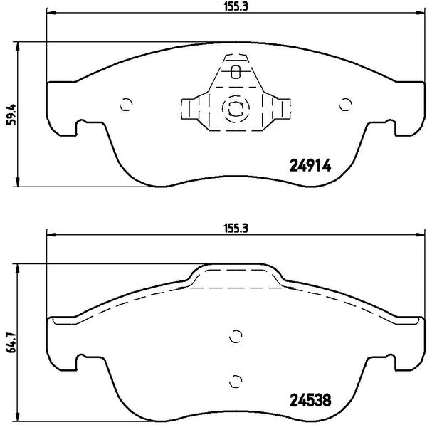 brembo BLACK PAD RENAULT キャプチャー 2RH5F 2014/01〜 フロント左右セット P68 050