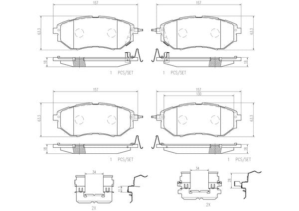 brembo CERAMIC PAD スバル インプレッサ GVF 2009/02〜 フロント左右セット P78 017N