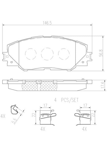 brembo CERAMIC PAD トヨタ RAV4 ACA31W/ACA36W 2005/11〜2016/08 フロント左右セット P83 071N