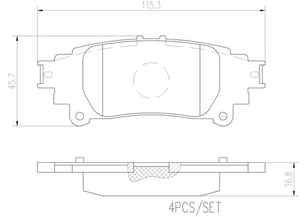 brembo CERAMIC PAD レクサス RC200t/RC300/RC350 ASC10/GSC10 2014/10〜2020/08 リア左右セット P83 132N