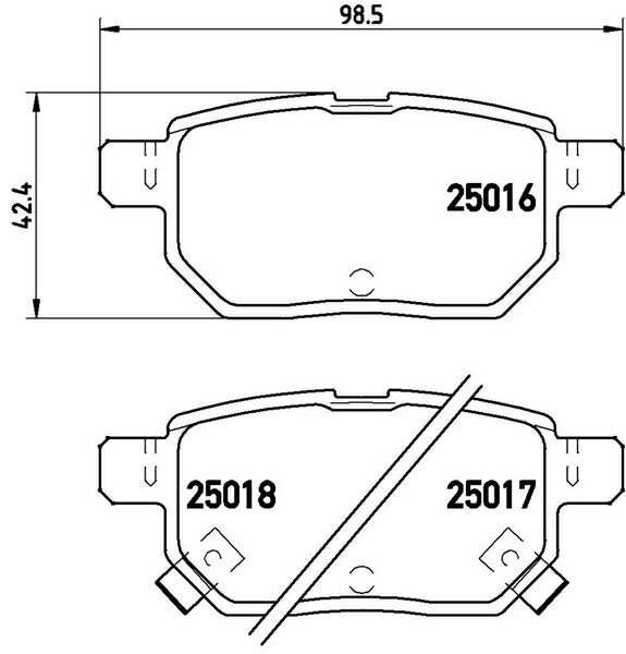brembo BLACK PAD レクサス CT200h ZWA10 2011/01〜 リア左右セット P83 133