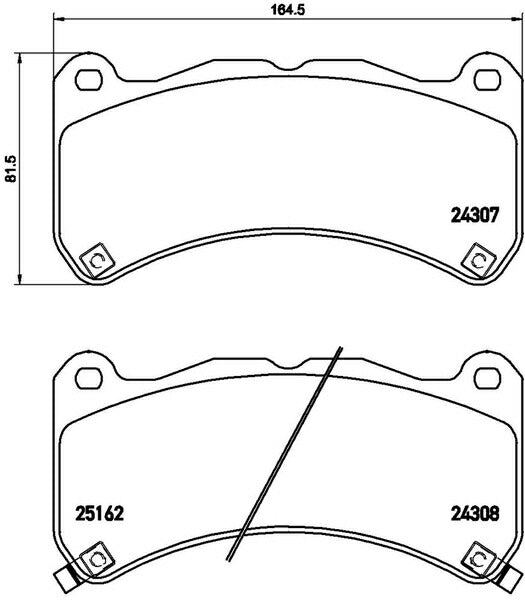 brembo BLACK PAD レクサス IS F USE20 2007/12〜 フロント左右セット P83 146