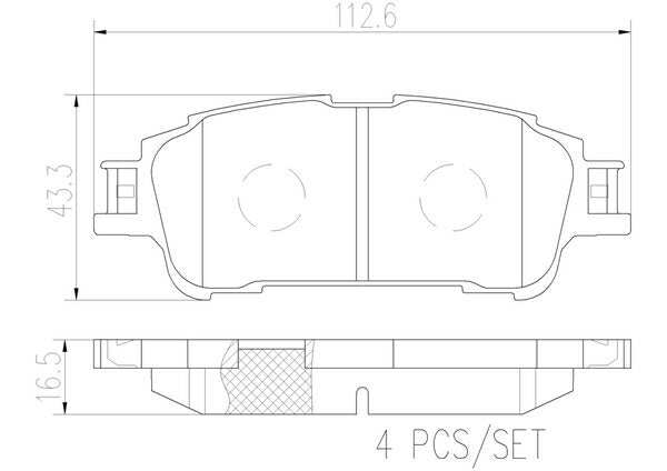 brembo BLACK PAD トヨタ ノア/ヴォクシー/エスクァイア ZWR80G/ZRR85G/ZRR80W/ZRR85W 2014/01〜 リア左右セット P83 169