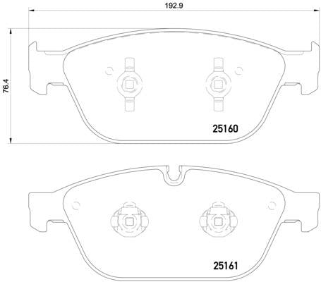 brembo BLACK PAD AUDI A8 4HCDRF/4HCDRL 2010/12〜2012/09 フロント左右セット P85 128