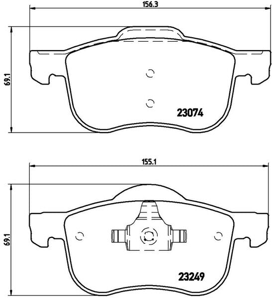 brembo BLACK PAD VOLVO S60 RB5244/RB5254 2001/01〜2011/03 フロント左右セット P86 020